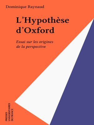 cover image of L'Hypothèse d'Oxford